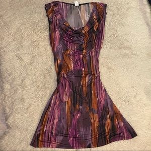 MSK cowl neck patterned dress